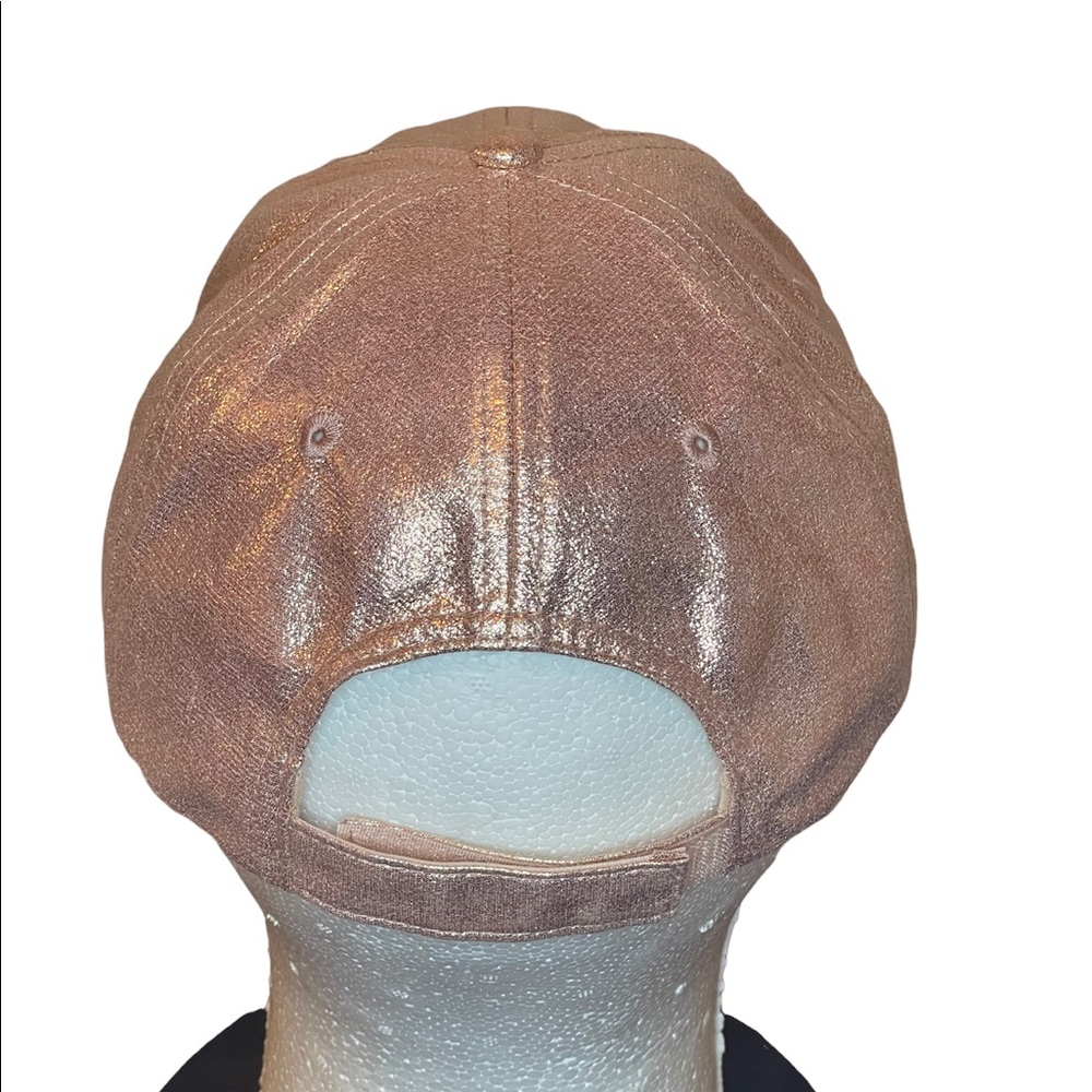 Disney Parks Shimmery Pinkish Beige Mickey Mouse Ball Cap - Picture 2 of 4